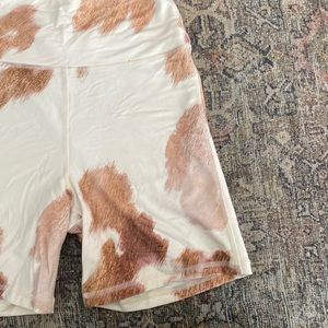 WeWoreWhat cowprint biker shorts, chain not included size S